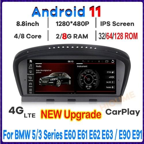 8.8" 8Core 8+64G Android 10 Car Multimedia Player GPS Radio for BMW 5 Series E60 E61 E62 E63 3 Series E90 E91 CCC/CIC Stereo
