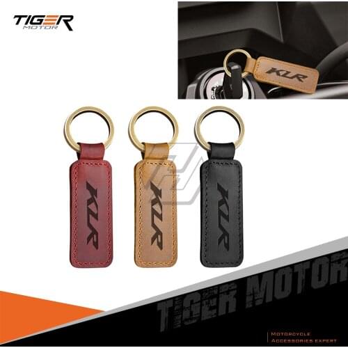 For Kawasaki KLR KLR650 Motorbike Motorcycle Keychain Cowhide Key Ring