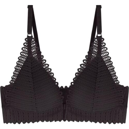 French front buckle style bra with small chest and thin style show small triangle cup underwear for women without underwire