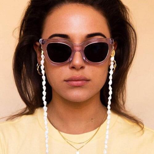 Eyeglasses Chain Natrual Sea Shell Connected Silicone Loops Women Sunglasses Accessory Seabeach Necklace Gift