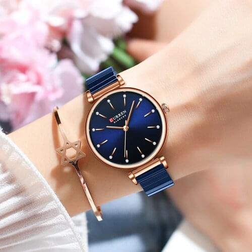 CURREN Fashion Women Watches Ladies Quartz Clock Luxury Rhinestone Dial Wristwatches for Female for Gift Montre Femme