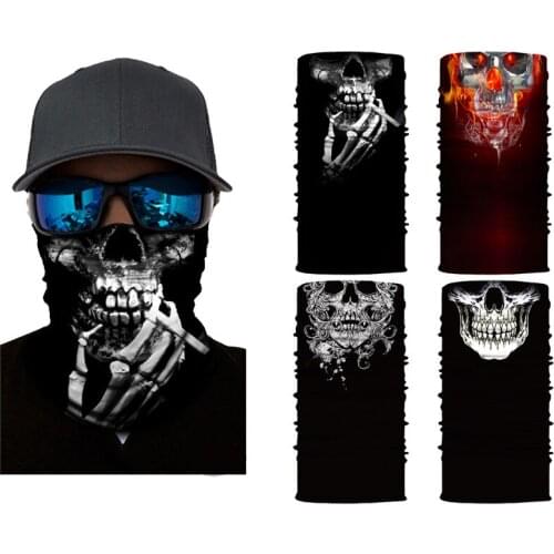 High Elastic 3D Skull Seamless Bandana Men Cycling Scarf Women Half Face Mask Tube Neck Warmer Ski Hiking Balaclava mascarillas