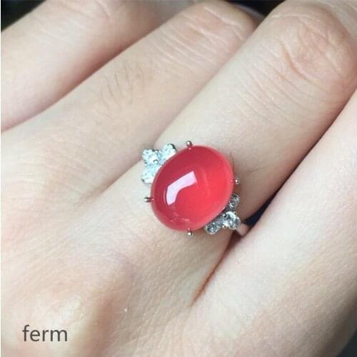 KJJEAXCMY boutique jewelry 925 Silver-inlaid Natural Garnet Female Ring Mini Support Detection