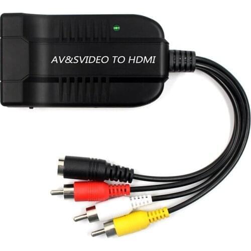3RCA AV Composite Male M/F to HDMI female Converter Analog to Digital Adapter for 1080p HDTV AV to HDMI