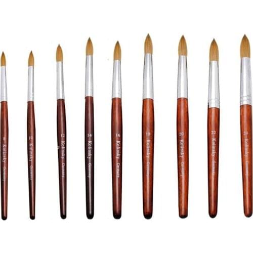 Mahogany Rod Round Head Nail Brush Tools Supplies Crystal Pen No Deformation No Corrosion Nail Brush