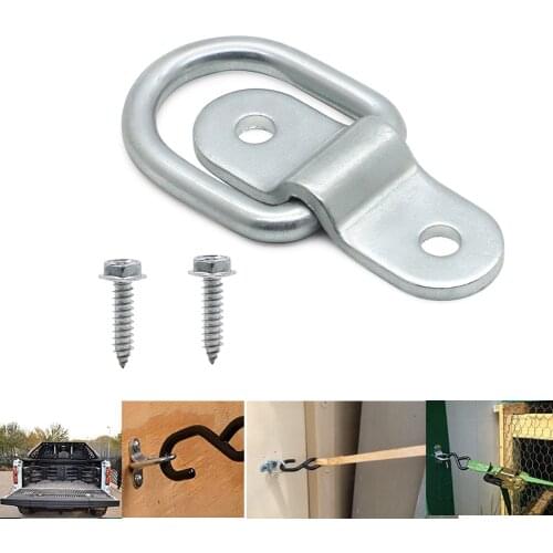 D Rings Anchor 1/4" Trailer Cargo Storage Shed Tie Down Ring Anchor Screw for Floor Trucks RV Campers Vans ATV Boats Motorcycle
