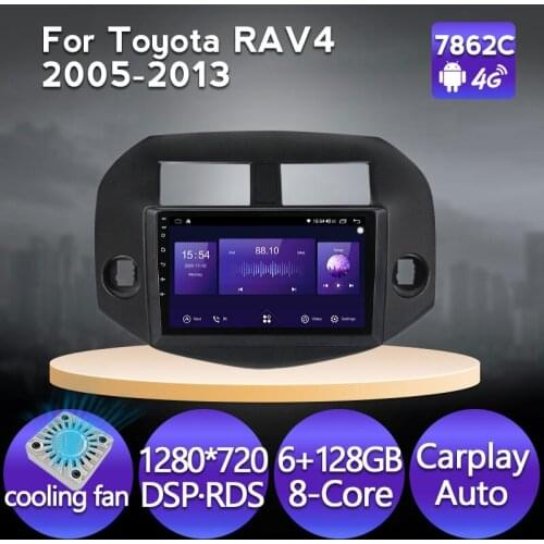 MEKEDE 8 core Android 11 6G 128GB GPS Car Multimedia player For Toyota RAV4 RAV 4 3 XA30 2005-2013 Cooling fan DSP WIFI carplay