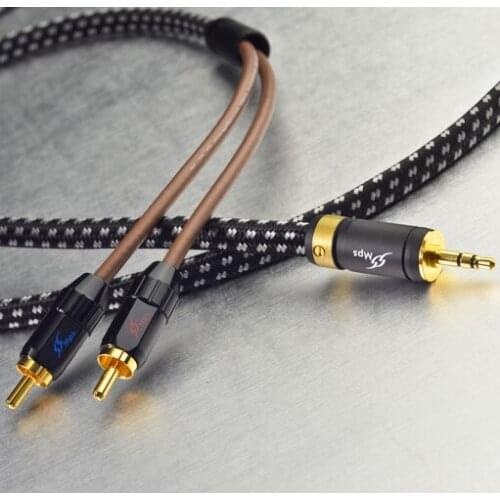 MPs X5 febrile grade oxygen free copper silver wound 3.5mm one in two RCA hifi audio signal line