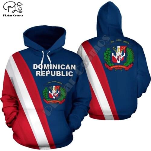 Men Dominican republic flag 3d print hoodie long sleeve Sweatshirts jacket pullover tracksuit with hood hoody autumn outwear