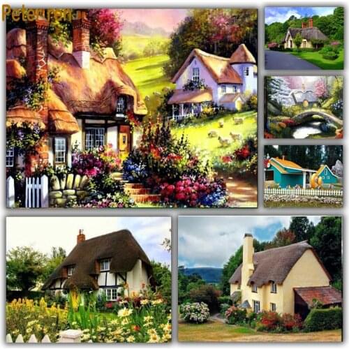 Diy Garden House diamond painting Landscape Series 5d square diamond mosaic icons full diamond embroidery elmas mozaik house