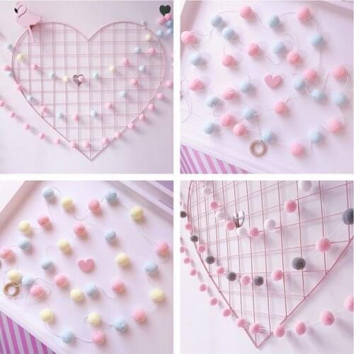 3.4Meter Colorful Pompom Wall Hanging Ornaments Ins Nordic Style Wool Felt Ball String DIY Handmade Children Room Party Decor