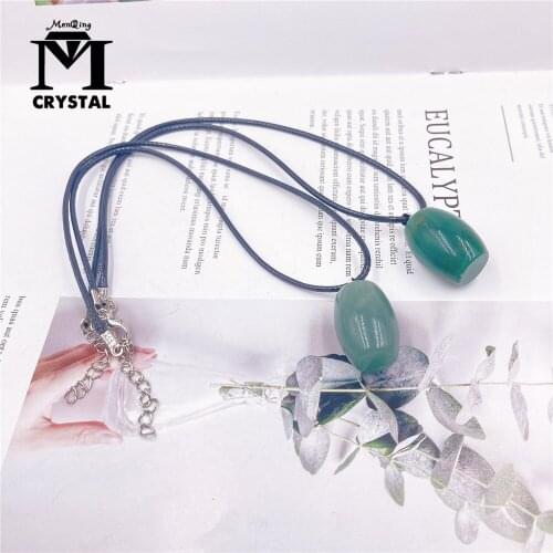Natural Crystal Aventurine Quartz Pendant Green Stone Healing Gemstone Divination Spiritual Meditation Jewelry Necklace