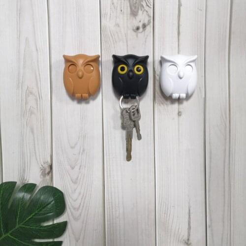 Night Owl Magnetic Wall Key Holder Magnets Keep Keychains Hook Hanging Key It Will Open Eyes Home Decoration Accessories
