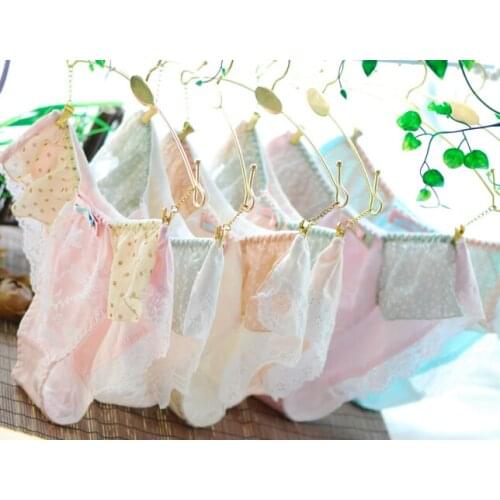 2015 Hot New Arrival Girl Lovely Cute Lolita Chiffon Floral Lace Panties Calcinha Lovely Underwear brief thong WP176