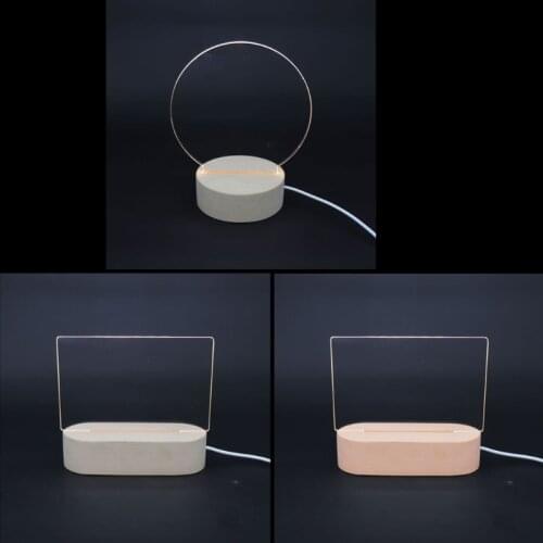 Handmade 3D Acrylic Carving Wood LED Display Base Warm Night Lighted Base Crystal Art Glass DIY Carving Night Light Base