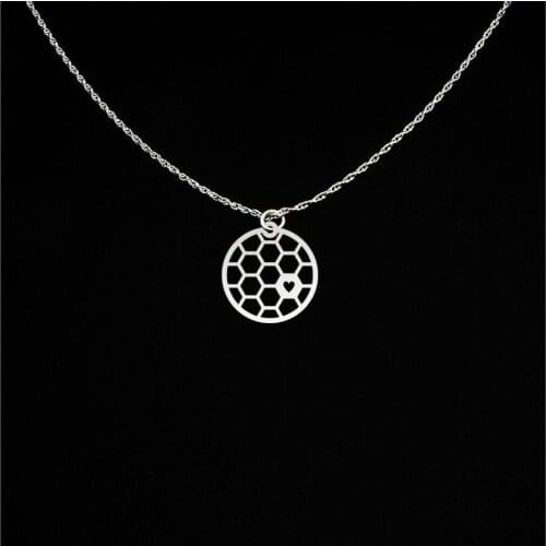 Hollow Honey Comb Bee Hive Necklace Cute Honeycomb Necklace Beehive geometric Hexagon charm pendant Necklace jewelry