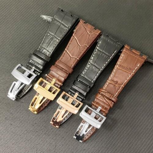 26mm For Audemars 100% Handmade Genuine Leather Handmade Watch Band Strap For AP For Piguet +Tools