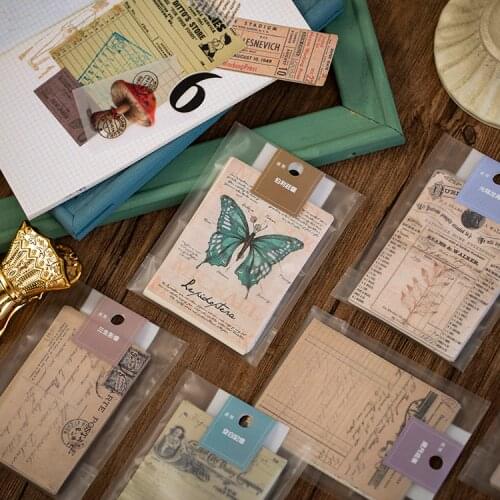 Retro Old book pages Collage Antique bill Material Paper Junk Journal Planner Scrapbooking Vintage Decorative DIY Craft Paper