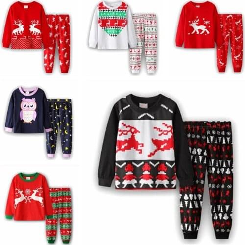 Christmas Sleepwear Girls Pyjama Baby Clothes Children Homewear Clothing Set Kids Pijamas Boys Princess Nightwear Pajamas suit
