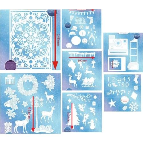 Christmas Deer Elf Tree Snowflake Camera Lace Frame Metal Cutting Dies for DIY Scrapbooking Cards Embossing Paper New Dies 2019