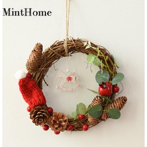 2021 Natural Crafts Dry Vine Wreath DIY Dry Vine Circle Christmas Vine Wreath Decoration chrismas decoration