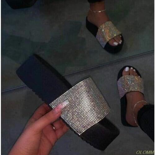 Spring/summer/women waterproof platform thick bottom rhinestone slippers candy-colored beach sandals outdoor wild fashion ladies