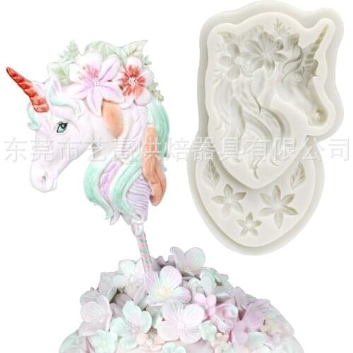 Unicorn Flower Leaf Silicone Mold For Fondant Chocolate Epoxy Sugarcraft Mould Pastry Cup Cake Decorating Kitchen Accessories