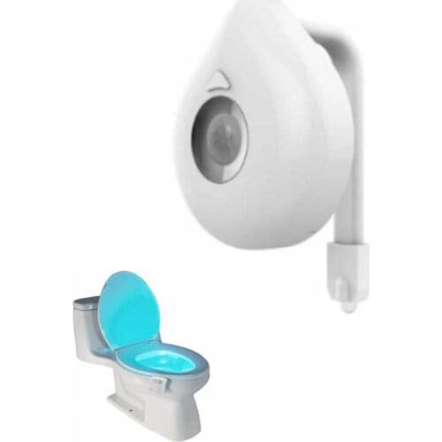 Smart PIR Motion Sensor Light Toilet Seat Lighting 8 Colors Backlight For Bathroom Toilet Bowl Light Auto LED Toilet Night Light