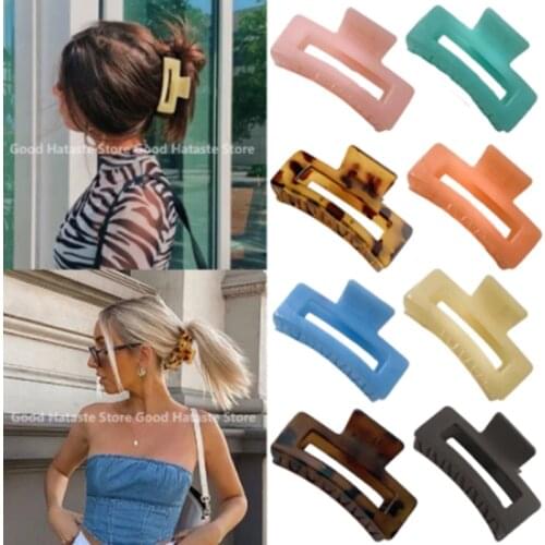 High Quality Hair Claw Clip for Women Large Square Acrylic Hair Claws Clamps Crabs for Hair Accessories Make UP Tool Headwear