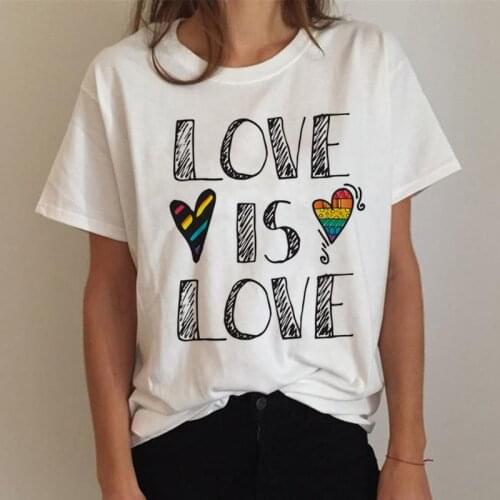 ZOGANKIN Pride Lgbt Gay Love Lesbian Letters Print WomenT-shirts Summer Casual Love is Love Tee Shirt Unisex Clothes