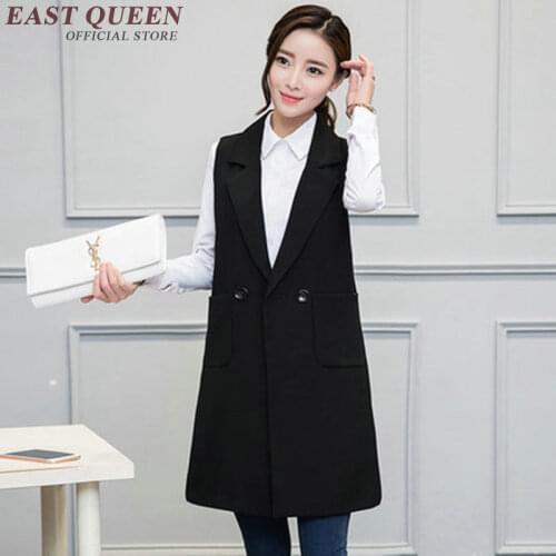 Vests of women vest for women Europen Style Sleeveless Women Long Vest women sleeveless blazer jacket KK1692 H