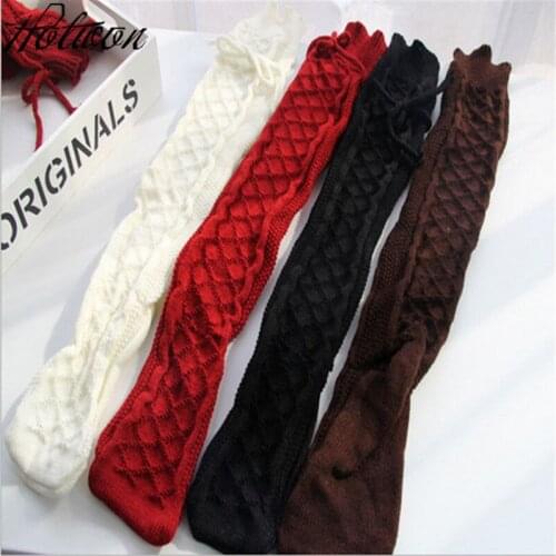 WInter Warm Knitted Stockings Women Cable Long Boot Thigh-High Leggings Over Knee Socks Sexy Thick High Long Knitting Stockings