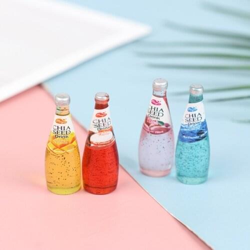 1Set Resin Mini 1:12 Scale Simulation Drink for Dollhouse Miniature Toy Milk Tea Drink Doll Food Kitchen Accessories