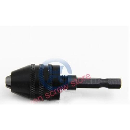 1pcs 0.3-3.4mm black Electric Screwdriver Drill Chuck Sliver&Black Drill Bit Chuck Hex Shank Adapter Converter Quick Change
