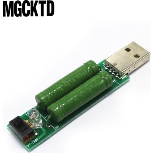 10pcs/lot USB Port Mini Discharge Load Resistor Digital Current Voltage Meter Tester 2A/1A With Switch 1A Green Led / 2A Red Led