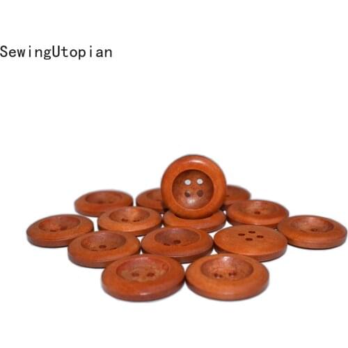 20PCS Natural Color Wooden Buttons Sewing Diy Crafts Scrapbooking 4 Hole Round Wood Button for Clothes Coat Handmade Accessories
