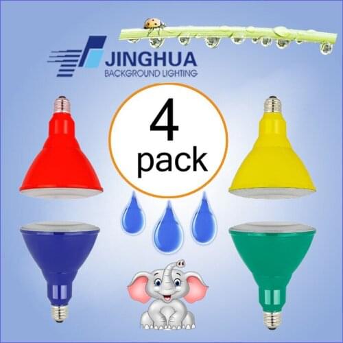 2021 sunlite PAR38/LED/8W/120V/110V/60HZ LED PAR38 Colored Reflector Light Bulb, Yellow, Red, Green(Pack of 4)