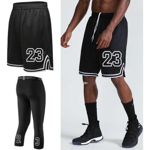 23# Men Basketball Shorts Quick Dry Male Sports Gym Workout Compression Board Shorts Youth jogging shorts Soccer Fitness Tights
