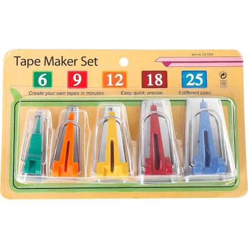 5Pcs Sewing Accessories Bias Tape Maker 6/9/12/18/25mm Fabric Binding Maker Bias Binding Tools for Sewing Quilting Supplies