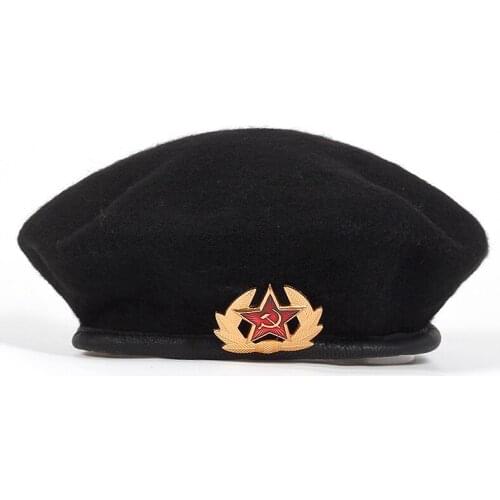 Quality Wool% Russian Army Berets for Men Women national emblem beret Hat Adult adjustable Hat Caps Bone Garros