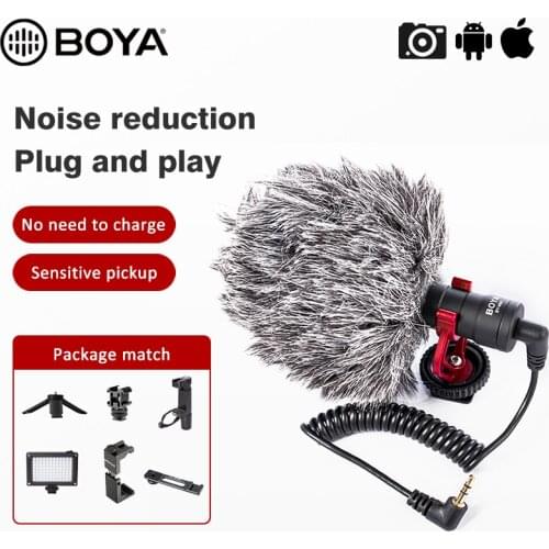 BOYA BY-MM1 video recording microphone for android iPhone mobile phone Youtube Vlogging Mic for canon DSLR camera Smartphone
