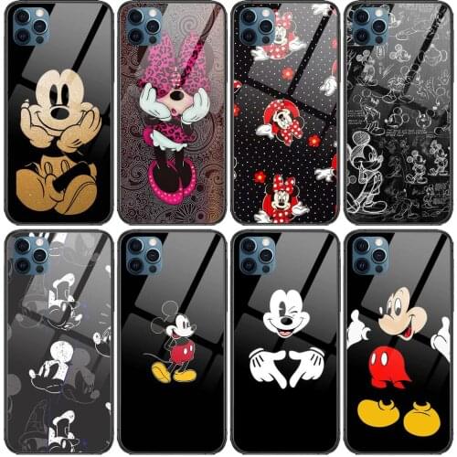 Disney Glass Case For iphone 12 11 Pro Max 12Pro XS Max XR X 7 8 Plus SE 2020 Case Tempered Back Cover