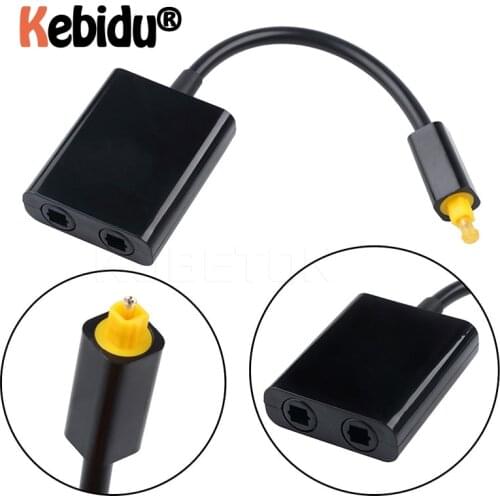 Latest Digital SPDIF Optical Audio Splitter Adapter 2 Way Toslink Splitter SPDIF Optical Cable Splitter Hub 1 Input 2 Output