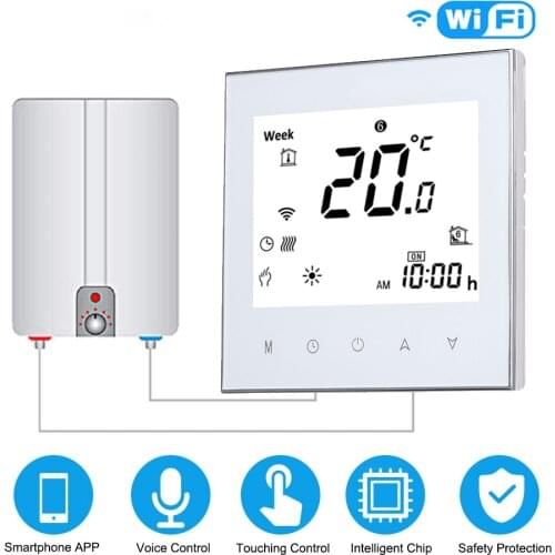 Digital Water/Gas Boiler Heating Thermostat with WiFi Connection & Voice Control Energy Saving AC 95-240V 5A Touchscreen