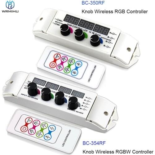 DC12V-DC24V BC-350RF BC-354RF 6A*3CH 5A*4CH Output RGB RGBW Led 5050 3528 Strip Controller RF Wireless Remote Knob Dimmer