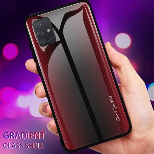 For Samsung Galaxy A51 A71 Case Hard Tempered glass Gradient protective back cover case for samsung A10 A20 A30 A50 A70 A80 A90