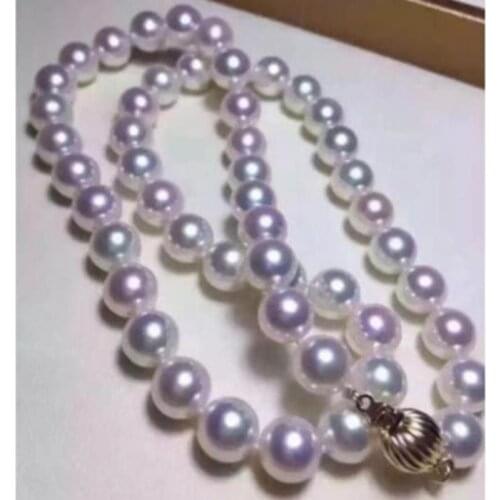 Elegant 11-12mm freshwater round white pearl necklace 18inch 925silver