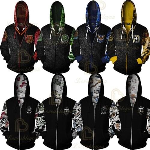 Snake & Lion Print Hoodies School Uniform Fashion Sweatshirt Couple Hoodies Magic College Quidditch Neckline Birthday Costume