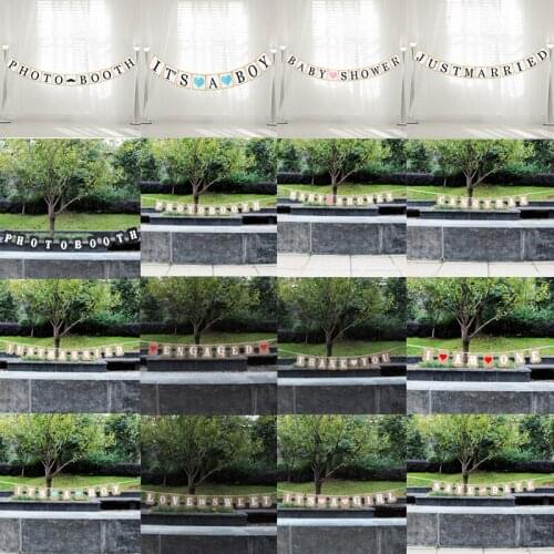 HOMEBEGIN Kraft Paper Cardboard Bunting Banner Garland Vintage Wedding Decoration Baby Shower Birthday Party Supplies Buffet