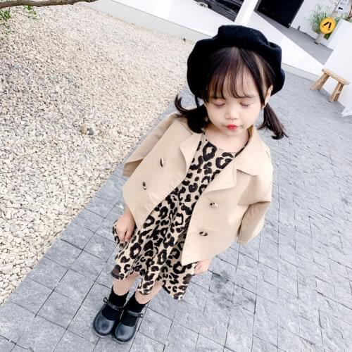 Girls Suit Fashion Coat Dress Two Piece Set 2021 Children Spring And Autumn New Kids Clothes Children Korean Style